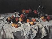 Carl Schuch Still Life with Apples, Wine-Glass and Pewter Jug oil painting